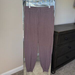 AnyBody Cozy Knit Jogger Pants Taupe Drawstring Lounge Wear medium tall long